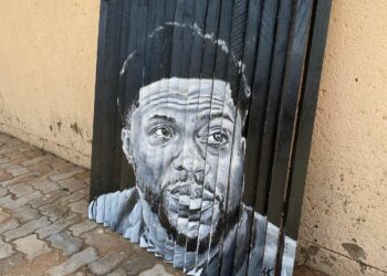 Abstract art on roids: SA Artists SK_Original shows Kevin Hart some love with a perfect acrylic painting