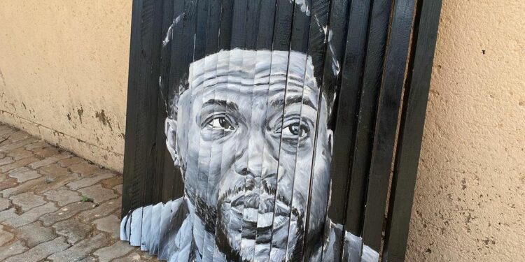 Abstract art on roids: SA Artists SK_Original shows Kevin Hart some love with a perfect acrylic painting