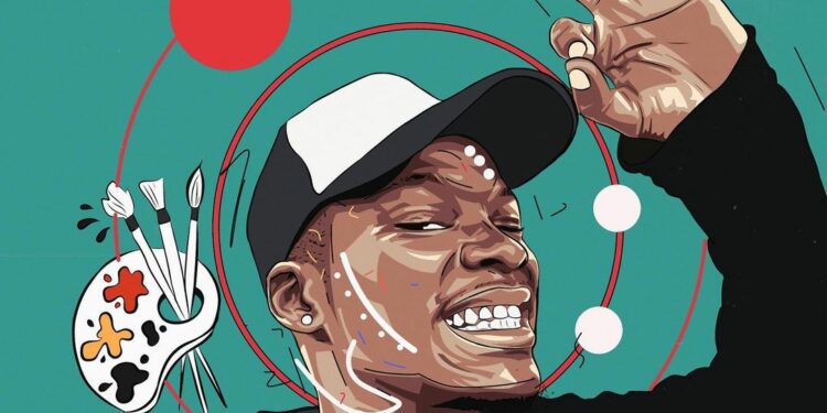 SA's talented artist SK Original Shows Kendrick Lamar Love Through Cracked Glass Art